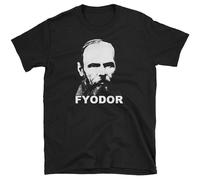 RFD6Uww23 Fyodor DOSTOYEVSKY T-Shirt - Crime and Punishment Russian The Idiot Writer Shirt Black S