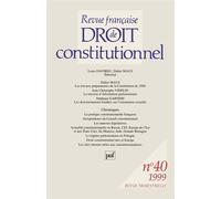 RFDC 1999, n° 40 À la recherche des travaux préparatoires - Collectif - Puf - broché - Livre