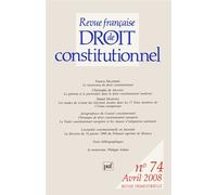 RFDC 2008, n° 74 - Collectif - Puf - broché - Revue