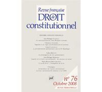 RFDC 2008, n° 76 Histoire constitutionnelle - Collectif - Puf - broché - Revue
