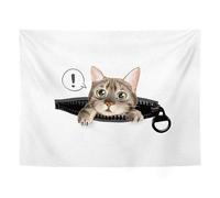 RFDFG Creative Cartoon Pet Chat Chien Tapisserie Imprimée Hippie Simple Tenture Murale Couvre-Lit Maison Chambre Dortoir Décor Personnaliser Tapisseries, GT161,230x180cm
