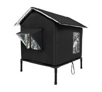 RFDRR Maison de Chat extérieure surélevée, Tente portative en Tissu Oxford for Chats, abri for Chats Sauvages for la communauté de Grange d'arrière-Cour d'hiver(Black,L)