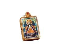 RFDRR Mini Pendentif Thangka Peint à la Main, boîte Ghau dorée, Collier d'art Populaire tibétain avec Plusieurs Motifs de divinités de Bouddha(Guangji Dragon King)