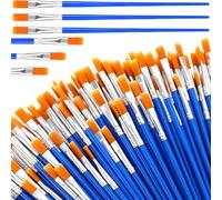 Rfeeuubft 500 Pinceaux Plats en Vrac pour Travaux Manuels en Classe, Peinture à L' Acrylique, Peinture à L'Aquarelle, Peinture sur Toile, Peinture Faciale
