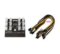 Rfeeuubft Planche avec 12 câbles 12 ports 6 broches Power Module Server Adaptateur pour 1200 W 750 W Partie GPU BTC ETH