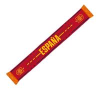 RFEF Echarpe Espagne 2026 - Écharpe officielle de l'équipe espagnole - Design rouge avec blason RFEF, franges jaunes et graphiques de la rouge