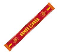 RFEF Echarpe Espagne 2026 - Écharpe officielle « VAMOS ESPAÑA » de l'équipe espagnole - Design rouge avec détails jaunes, blason RFEF et franges jaunes