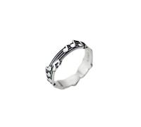 RFEGEF Bague Argent Femme,Bague Réglable Vintage Simple Mode Notes De Musique S925 Argent Bagues Ouvertes Knuckle Finger Rings Bijoux De Noël Cadeau Bagues De Mariage pour Dames