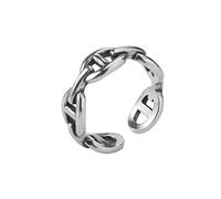 RFEGEF Bague Argent Femme, Bagues Réglables Vintage Chaîne Ajourée Hip Hop en Détresse Arc Celtique Argent S925 Anneaux Ouverts Style Punk Knuckle Bagues Bijoux Cadeau Alliances pour Dames