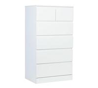 RFEGJVII Coffre de rangement avec 6 grands tiroirs en bois pour chambre à coucher, placard, chambre à coucher, chambre d'enfant, placard, blanc