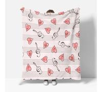 RFFLUX 3D Amour Couverture 180x220 cm 2 Personnes Douce et Chaude Plaid Couverture Musique Blanket en Microfibre Flanelle Canapé La Chambre Jete de lit（Style 142-7）