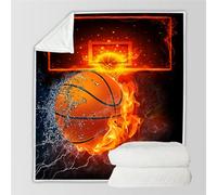RFFLUX 3D Basketball Couverture 130x150 cm 1 Personne Douce et Chaude Plaid Couverture Basketball Blanket en Microfibre Flanelle Canapé La Chambre Jete de lit(Style 26-18)