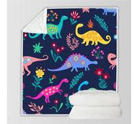 RFFLUX 3D Dino Couverture 130x150 cm 1 Personne Douce et Chaude Plaid Couverture Dinosaure Blanket en Microfibre Flanelle Canapé La Chambre Jete de lit(Style 26-19)