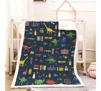 RFFLUX 3D Dino Couverture 130x150 cm 1 Personne Moelleuse Douce et Chaude Dessin Animé Dinosaure Sherpa Couverture Polaire en Microfibre Canapé La Chambre Jete de lit Blanket（Style 167-12）