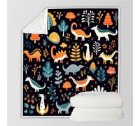 RFFLUX 3D Dino Couverture 150x200 cm 1 Personne Douce et Chaude Plaid Couverture Dinosaure Blanket en Microfibre Flanelle Canapé La Chambre Jete de lit（Style 20-3）