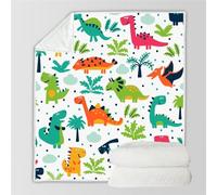 RFFLUX 3D Dino Couverture 150x200 cm 1 Personne Douce et Chaude Plaid Couverture Dinosaure Mignon Blanket en Microfibre Flanelle Canapé La Chambre Jete de lit（Style 17-17）