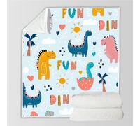 RFFLUX 3D Dino Couverture 150x200 cm 1 Personne Douce et Chaude Plaid Couverture Dinosaure Mignon Blanket en Microfibre Flanelle Canapé La Chambre Jete de lit（Style 1-6）