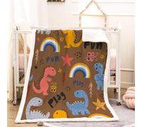 RFFLUX 3D Dino Couverture 150x200 cm 2 Personnes Moelleuse Douce et Chaude Mignon Dinosaure Sherpa Couverture Polaire en Microfibre Canapé La Chambre Jete de lit Blanket（Style 166-6）