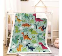RFFLUX 3D Dino Couverture 150x200 cm 2 Personnes Moelleuse Douce et Chaude Mignon Dinosaure Sherpa Couverture Polaire en Microfibre Canapé La Chambre Jete de lit Blanket（Style 166-9）