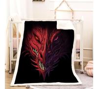 RFFLUX 3D Dragon Couverture 150x200 cm 2 Personnes Moelleuse Douce et Chaude Dragon Sherpa Couverture Polaire en Microfibre Canapé La Chambre Jete de lit Blanket(Style 49-3)