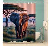 RFFLUX 3D éléphant Rideau de Douche Anti Moisissure 180x200 cm（234-1）