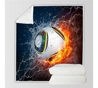 RFFLUX 3D Football Couverture 150x200 cm 1 Personne Douce et Chaude Plaid Couverture Football Blanket en Microfibre Flanelle Canapé La Chambre Jete de lit（Style 21-7）