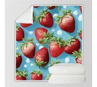 RFFLUX 3D Fraise Couverture 100x130 cm 1 Personne Douce et Chaude Plaid Couverture Fraise Blanket en Microfibre Flanelle Canapé La Chambre Jete de lit(Style 24-2)