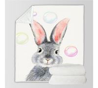 RFFLUX 3D Lapin Couverture 150x200 cm 1 Personne Douce et Chaude Plaid Couverture Lapin Blanket en Microfibre Flanelle Canapé La Chambre Jete de lit（Style 29-1）
