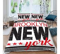 RFFLUX 3D Microfibre Parure de Lit New York 200x200 cm 2 Personnes 3 Pièces Ultra Doux Géométrie Rayures Housse de Couette avec Fermeture éclair Enfant GarçOn Fille avec 2 Taies d'Oreillers 50x75