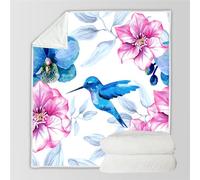 RFFLUX 3D Oiseau Couverture 150x200 cm 1 Personne Douce et Chaude Plaid Couverture Fleurs Blanket en Microfibre Flanelle Canapé La Chambre Jete de lit（Style 33-7）
