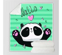 RFFLUX 3D Panda Couverture 100x130 cm 1 Personne Douce et Chaude Plaid Couverture Panda Blanket en Microfibre Flanelle Canapé La Chambre Jete de lit(Style 26-9)