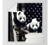 RFFLUX 3D Panda Couverture 100x130 cm 1 Personne Douce et Chaude Plaid Couverture Panda Blanket en Microfibre Flanelle Canapé La Chambre Jete de lit(Style 26-8)