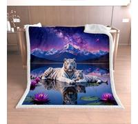 RFFLUX 3D Tigre Couverture 130x150 cm Douce et Chaude（R-2-3）