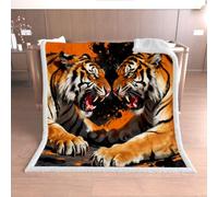 RFFLUX 3D Tigre Couverture 150x200 cm Douce et Chaude（R-3-5）