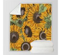 RFFLUX 3D Tournesol Couverture 150x200 cm 1 Personne Douce et Chaude Plaid Couverture Thème d'automne Blanket en Microfibre Flanelle Canapé La Chambre Jete de lit（Style 24-17）