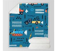 RFFLUX 3D Tracteur Couverture 150x200 cm 1 Personne Douce et Chaude Plaid Couverture Cartoon Tracteur Blanket en Microfibre Flanelle Canapé La Chambre Jete de lit（Style 5-15）