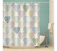 RFFLUX Amour Rideau de Douche Anti Moisissure 120x180 cm 3D Saint-Valentin Esthétique Rideaux de Douche Lavable en Machine Imperméable Tissu Polyester avec 12 Crochets（Style 144-5）