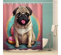 RFFLUX Carlin Rideau de Douche Anti Moisissure 180x180 cm 3D Carlin Rideaux de Douche Facile à Nettoyer Imperméable Tissu Polyester avec 12 Crochets(Style 44-17)