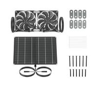 RFGTHY Kit De Ventilateurs D'extraction For Panneaux Solaires 15 W 12 V, Étanche IP65, Avec Double Ventilateur D'accès Solaire Conception éCoéNergéTique