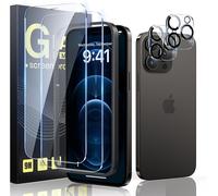 RFGVC-2+2, Verre Tremp? pour iPhone 12 Pro Max 6,7"" Kit Outil d'Installation Facile, 2 Protection ?cran Vitre pour iPhone 12 Pro Max avec 2 Protection Camera [Facile ? Installer] [Sans Bulles]