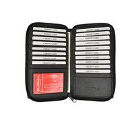 RFID Portefeuille en cuir souple de qualité supérieure avec fermeture éclair pour cartes de visite et de crédit, noir, One Size, Portefeuille RFID