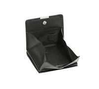 RFID Portemonnaie Particulier en Cuir de Vachette, Fabrication façon viennoise, avec Compartiment pour la Monnaie carré typique et sécurisé Protection RFID Blocage avec boîte à Cadeau LEAS, Noir