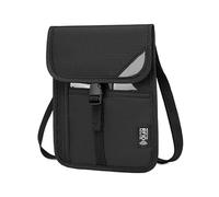 RFIDS Portefeuille de voyage avec sangle réglable pour maintenir votre carte de crédit en toute sécurité pour votre passeport et vos documents, Noir