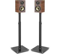 RFIVER Noir Supports De Haut-parleurs pivotants à 360°, Ensemble de 2 Supports de Sol, réglables en Hauteur, chacun supportant 5 kg, Assemblage Facile, Gestion des câbles