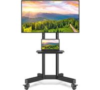RFIVER Support TV sur Pied Roulant, Meuble/Support TV roulettes Mobile pour Télévision Plasma/LCD/LED/OLED de 32-80 Pouces, Pied Charge Max de 50kg, Max VESA 600x400 mm