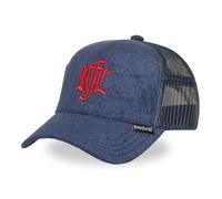 RFL Rock'nFreeLife Casquette Trucker suédine Unie avec Filet Logo brodé Light My Fire, Bleu Taille TU