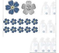rflaueo Lot de 20 épingles commémoratives « Not Forget Me » pour funérailles avec fleurs mémoires et cartes de poème et sacs en organza (U339-20)