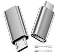 RFNAYK Adaptateur USB C vers Micro USB 2 Pièces, Adaptateur Mâle Micro USB vers Femelle Type-C pour Galaxy S7 S7 Edge Mi A2 Lite LG K8 P Smart 2021 Enjoy 10/10e/20e