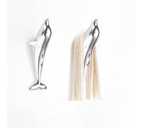 RFORPLY Lot de 2 crochets muraux en forme de dauphin, crochet simple pour salle de bain, chambre à coucher, cuisine, peignoir, placard, matériel de salle de bain (avec vis de montage)