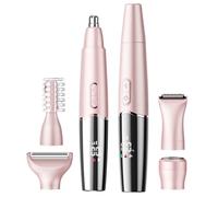 RFSCDI Tondeuse électrique professionnelle 5 en 1 à double tranchant pour oreilles, nez, sourcils pour homme et femme, rechargeable, rasoir électrique pour jambes, corps, cheveux de bikini, étanche